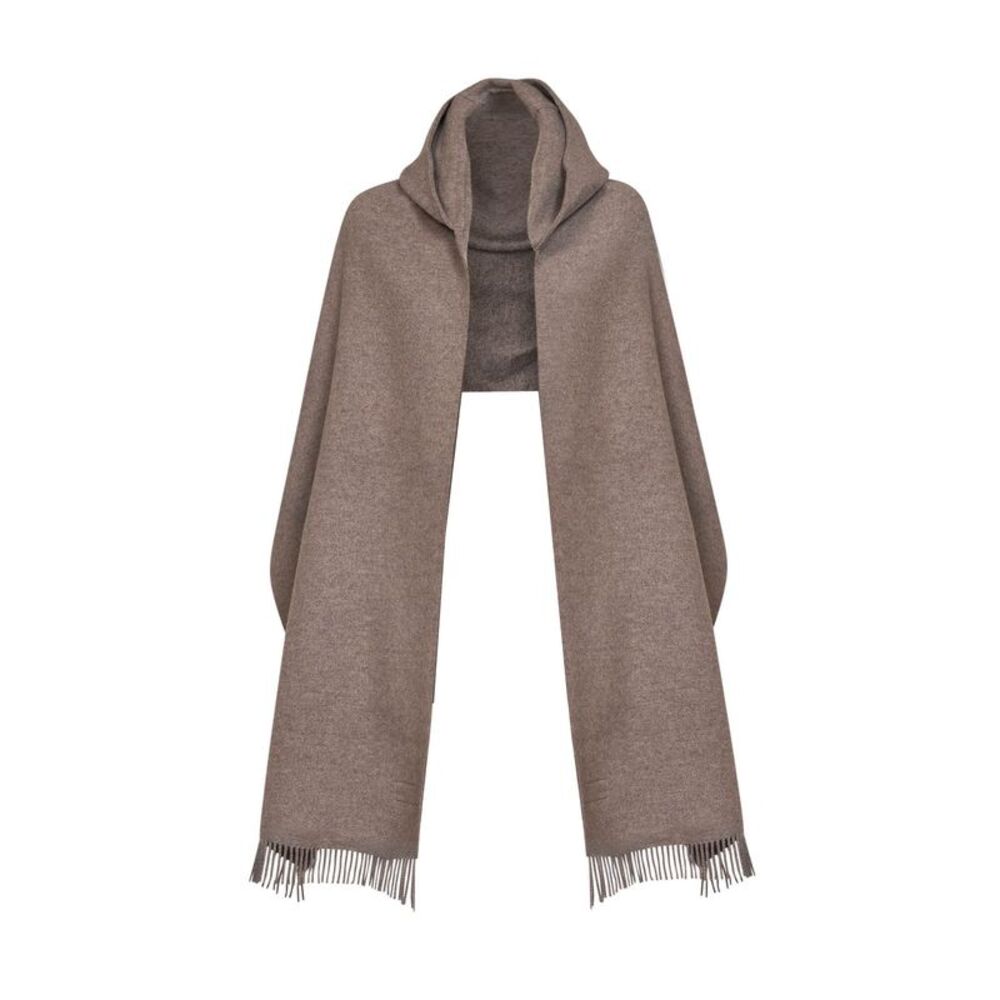 Brunello Cucinelli Women Cool Brown Knit Hooded Scarf